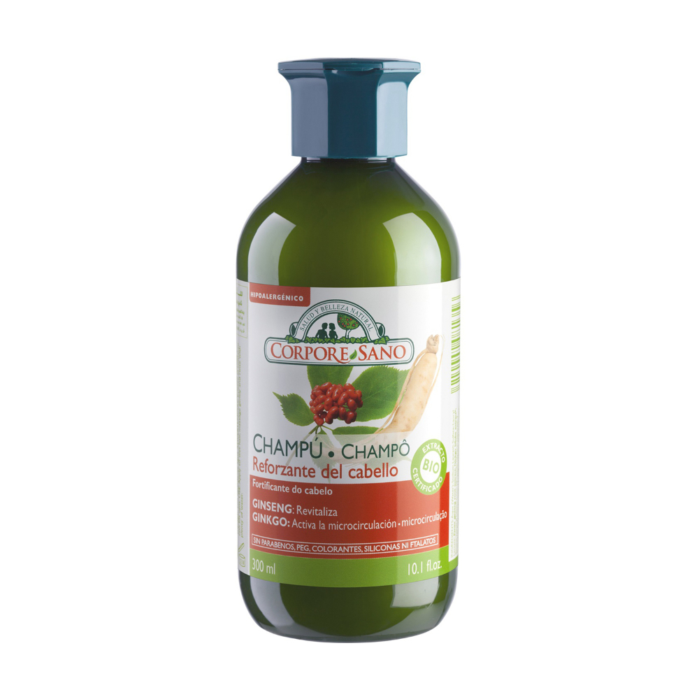 CHAMPÚ GINSENG Y GINKGO REFORZANTE / Botella 300 ml. CORPORE SANO