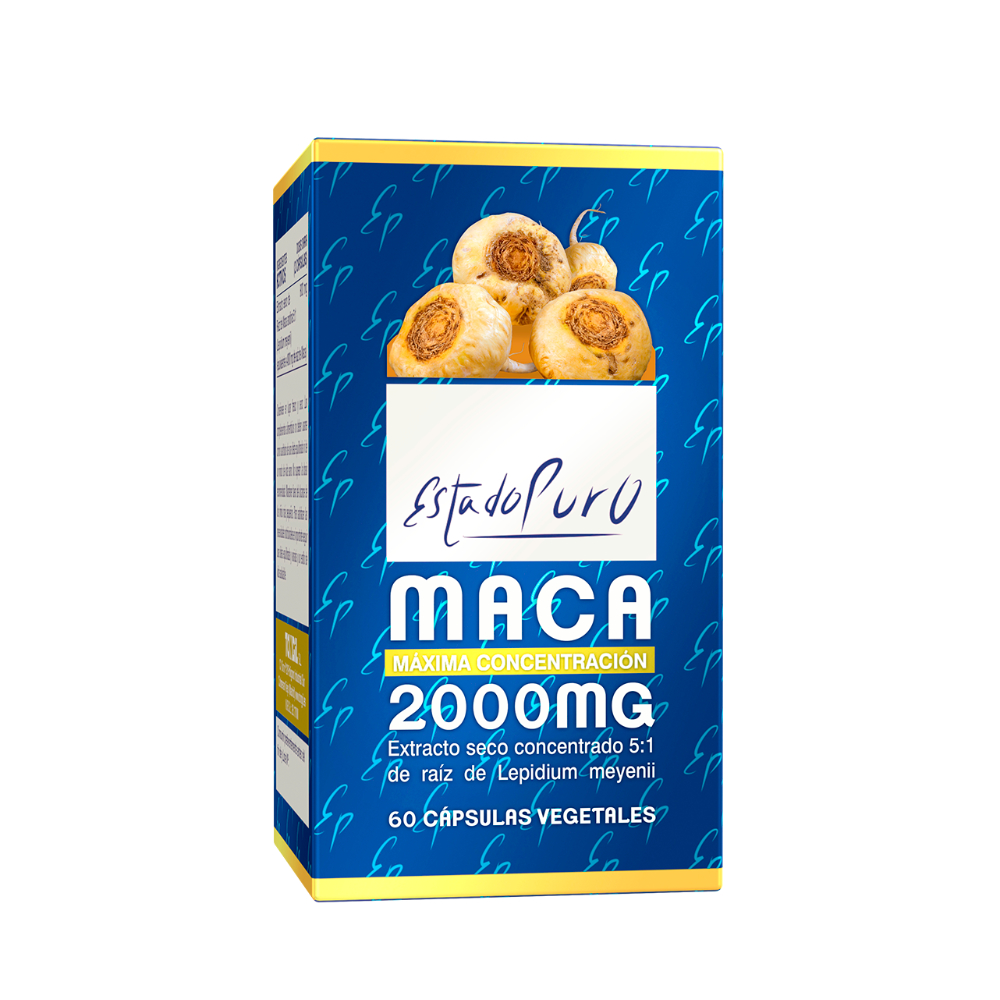 MACA 2000 mg – ESTADO PURO / Bote 60 cápsulas